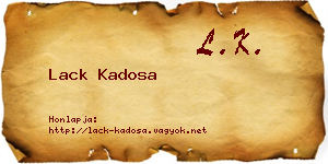 Lack Kadosa névjegykártya