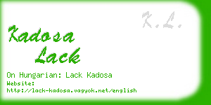 kadosa lack business card